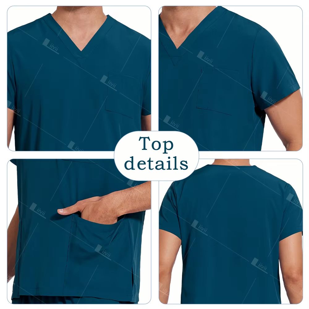 Lightweight Medical Scrub Set  AntiWrinkle Nursing Uniform With Jogger Pants For Men  Women 4