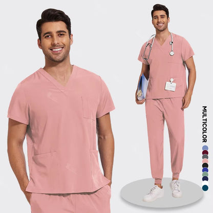Lightweight Medical Scrub Set  AntiWrinkle Nursing Uniform With Jogger Pants For Men  Women 6