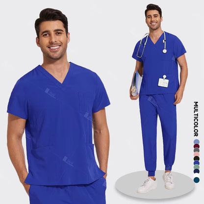 Lightweight Medical Scrub Set  AntiWrinkle Nursing Uniform With Jogger Pants For Men  Women 10