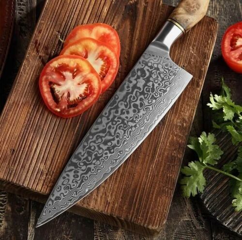 Custom Handmade Damascus Steel 7pcs Professional Chef Knife Set With Leather Bag  Kitchen  Culinary 1
