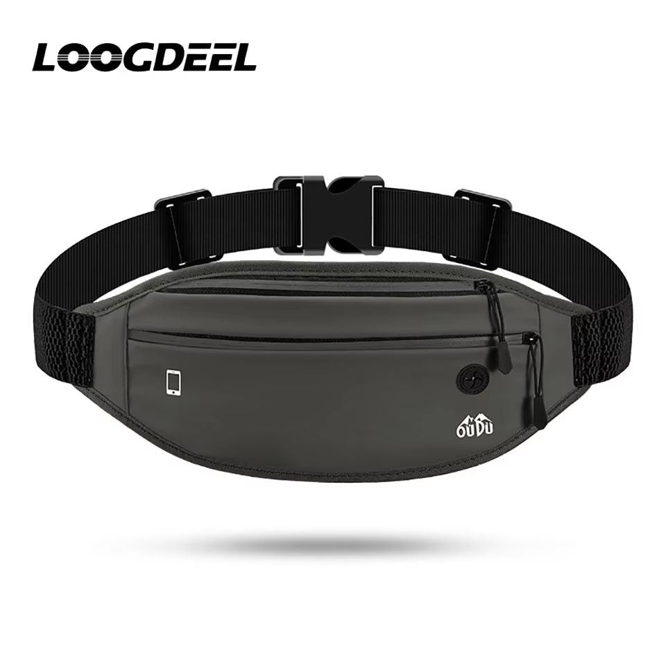 LOOGDEEL Waterproof Running Fanny Pack – Lightweight Double Zipper Belt Bag for Phone, Keys & Essentials (Men & Women)