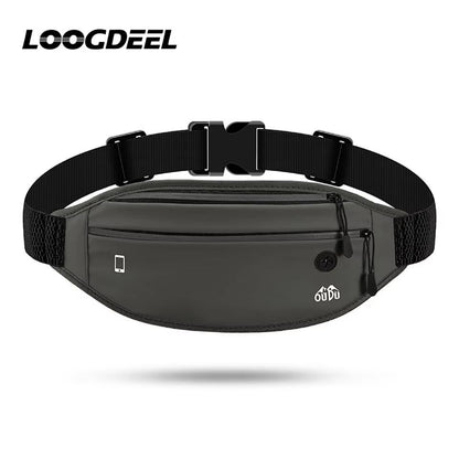 LOOGDEEL Waterproof Running Fanny Pack – Lightweight Double Zipper Belt Bag for Phone, Keys & Essentials (Men & Women)
