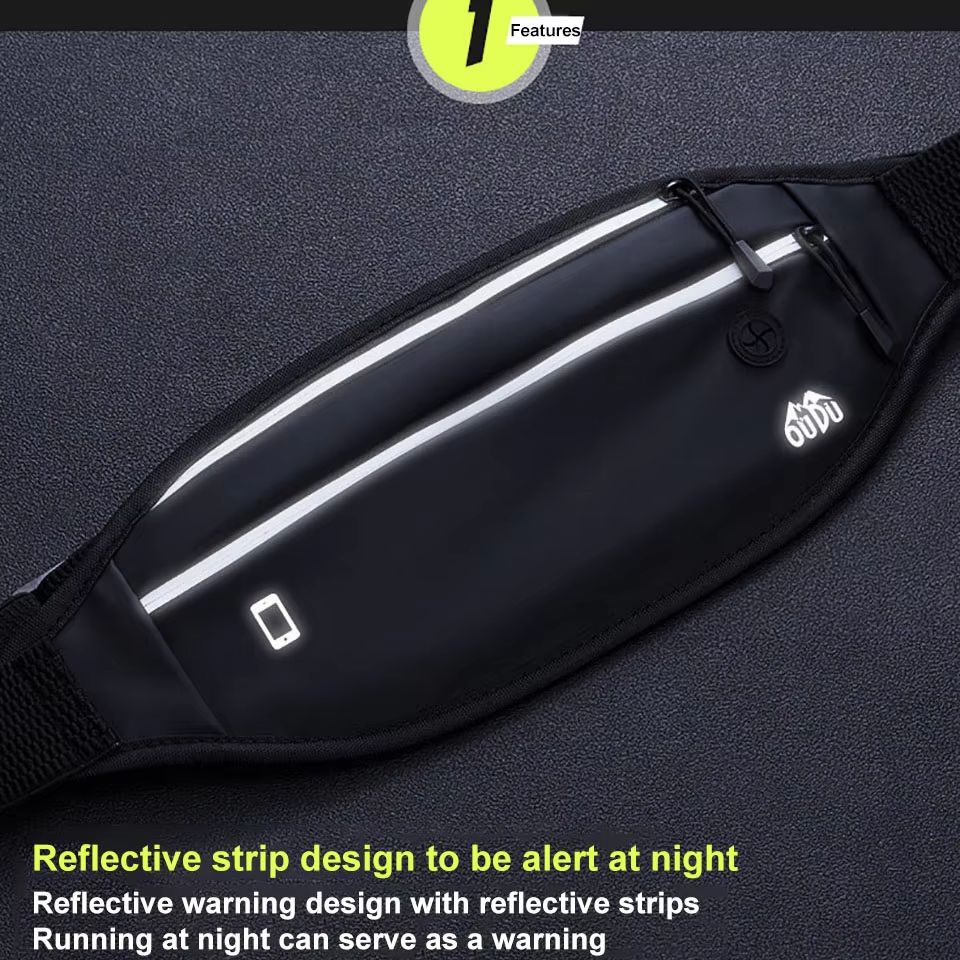 LOOGDEEL Waterproof Running Fanny Pack  Lightweight Double Zipper Belt Bag For Phone Keys  Essentia 1