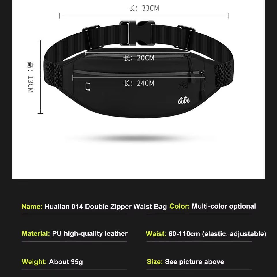 LOOGDEEL Waterproof Running Fanny Pack  Lightweight Double Zipper Belt Bag For Phone Keys  Essentia 5