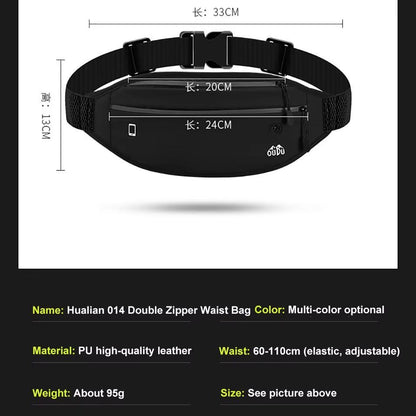 LOOGDEEL Waterproof Running Fanny Pack  Lightweight Double Zipper Belt Bag For Phone Keys  Essentia 5