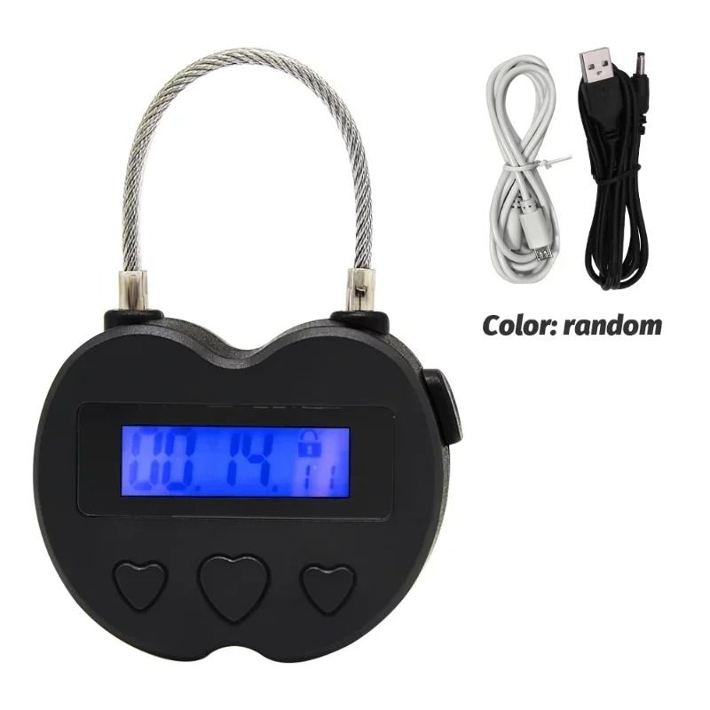 Multifunctional LCD Display Time Lock Waterproof USB Rechargeable Smart Timer Padlock for Travel and Daily Use