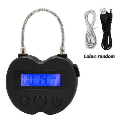 Multifunctional LCD Display Time Lock Waterproof USB Rechargeable Smart Timer Padlock For Travel An 1