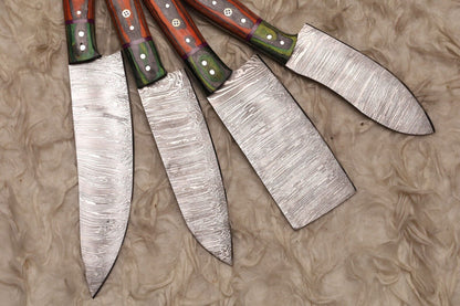 Genuine Damascus Steel Chef Knife Set  Hand Forged Full Tang Knives 2