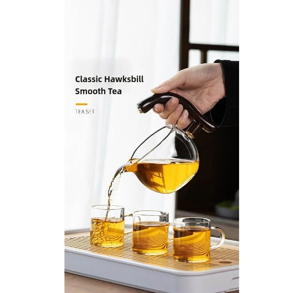 Lazy Kung Fu Drip Teapot Magnetic Flow Glass Tea Set Heat Resistant SemiAutomatic Teaware Gift 5