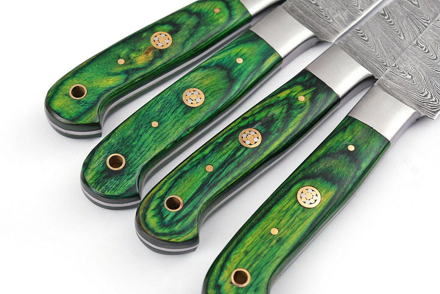 Chef Knife Set  Professional 4pc Kitchen Knives With Wood Handles 2