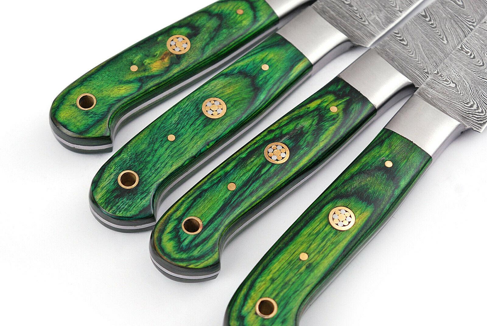 Chef Knife Set  Professional 4pc Kitchen Knives With Wood Handles 2