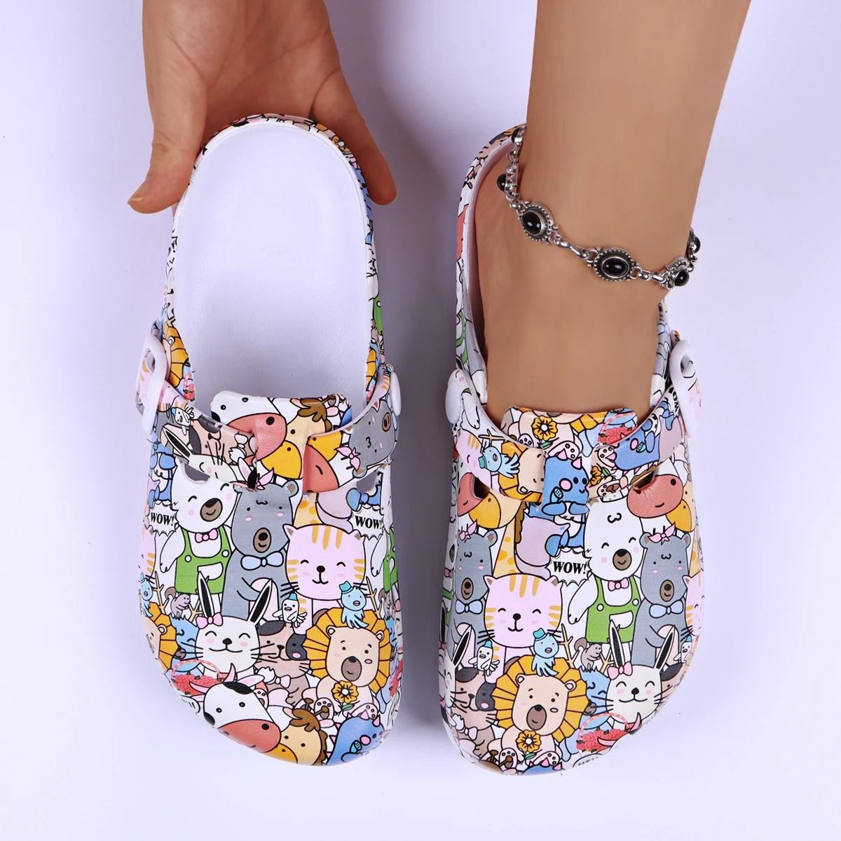 Women Flat Indoor Slippers with Soft EVA Soles and Adjustable Strap