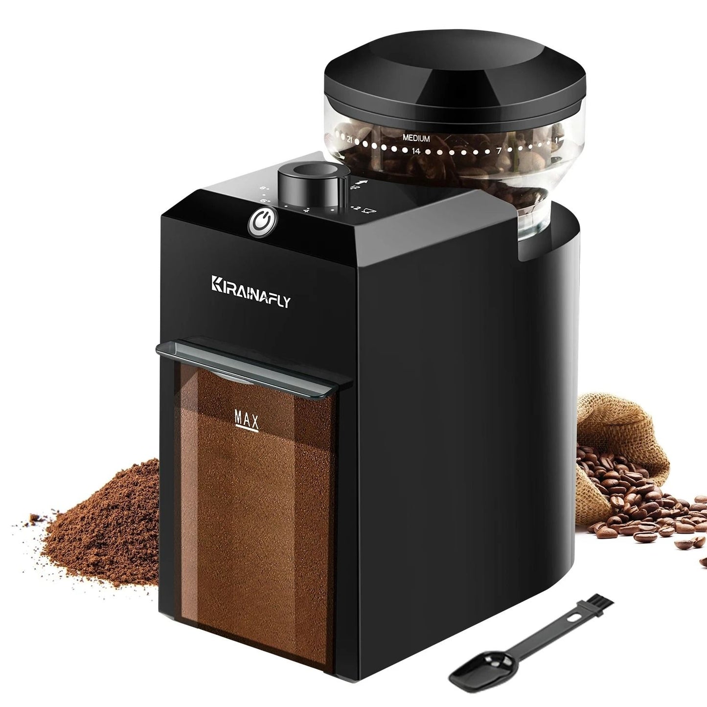 Automatic Burr Mill Coffee Grinder with 28 Adjustable Gears for Espresso French Press and Drip Coffee