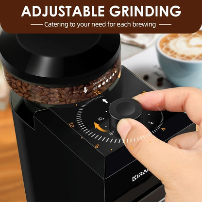 Automatic Burr Mill Coffee Grinder With 28 Adjustable Gears For Espresso French Press And Drip Coff 2