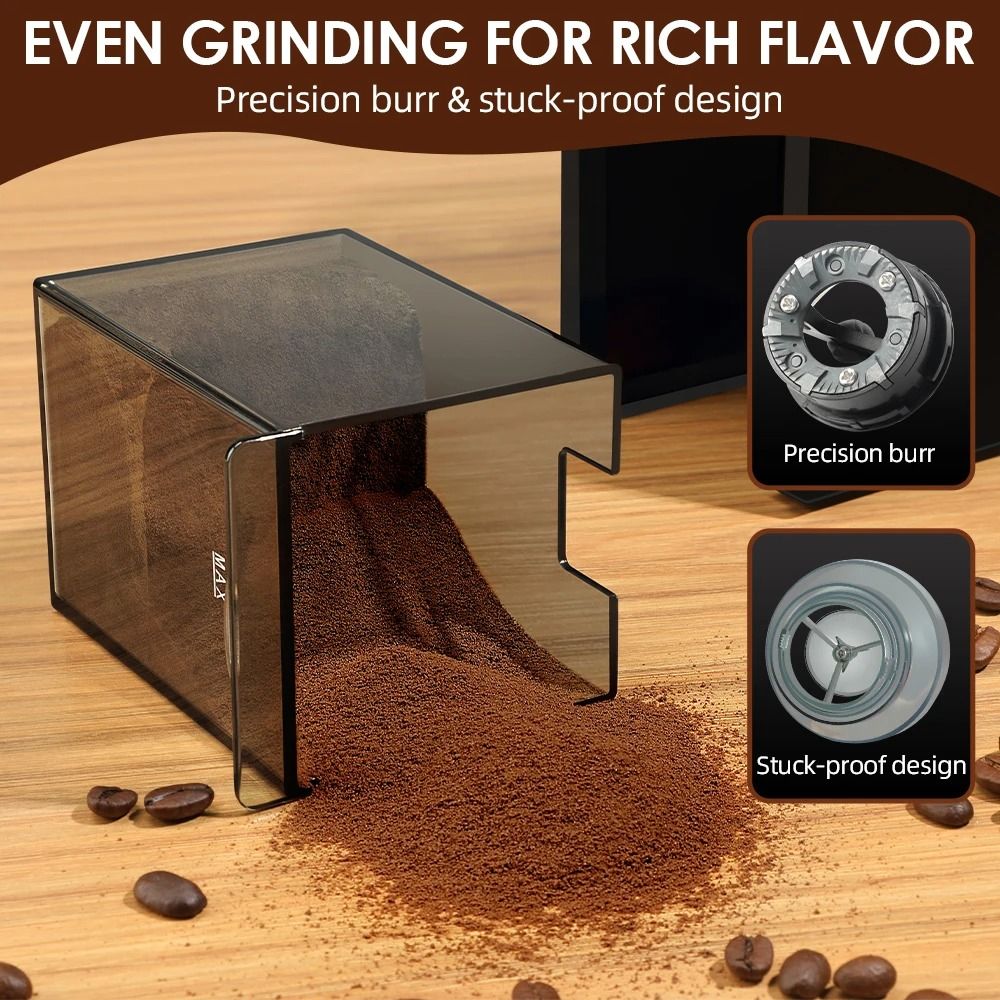 Automatic Burr Mill Coffee Grinder With 28 Adjustable Gears For Espresso French Press And Drip Coff 3