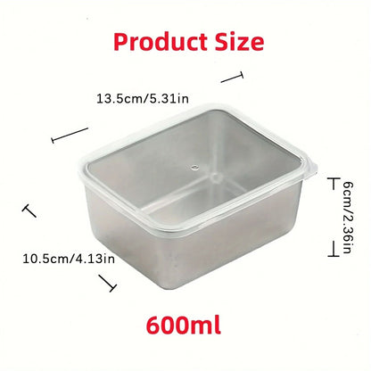 6 Piece Stainless Steel Food Storage Containers With Lids Stackable Leakproof Set 1