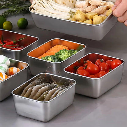 6 Piece Stainless Steel Food Storage Containers With Lids Stackable Leakproof Set 2