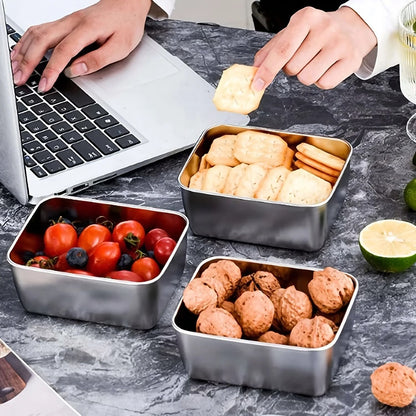 6 Piece Stainless Steel Food Storage Containers With Lids Stackable Leakproof Set 3