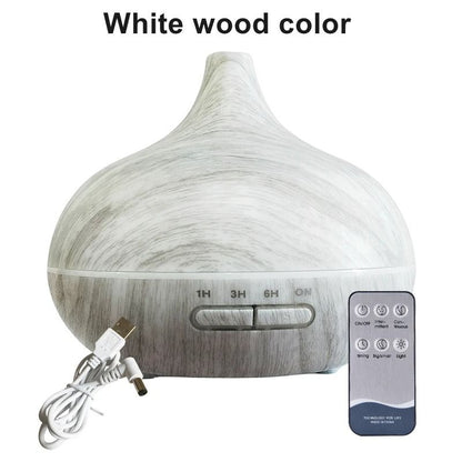 550ml Wood Color USB Aroma Diffuser With Remote And 7 Color LED Lights 9