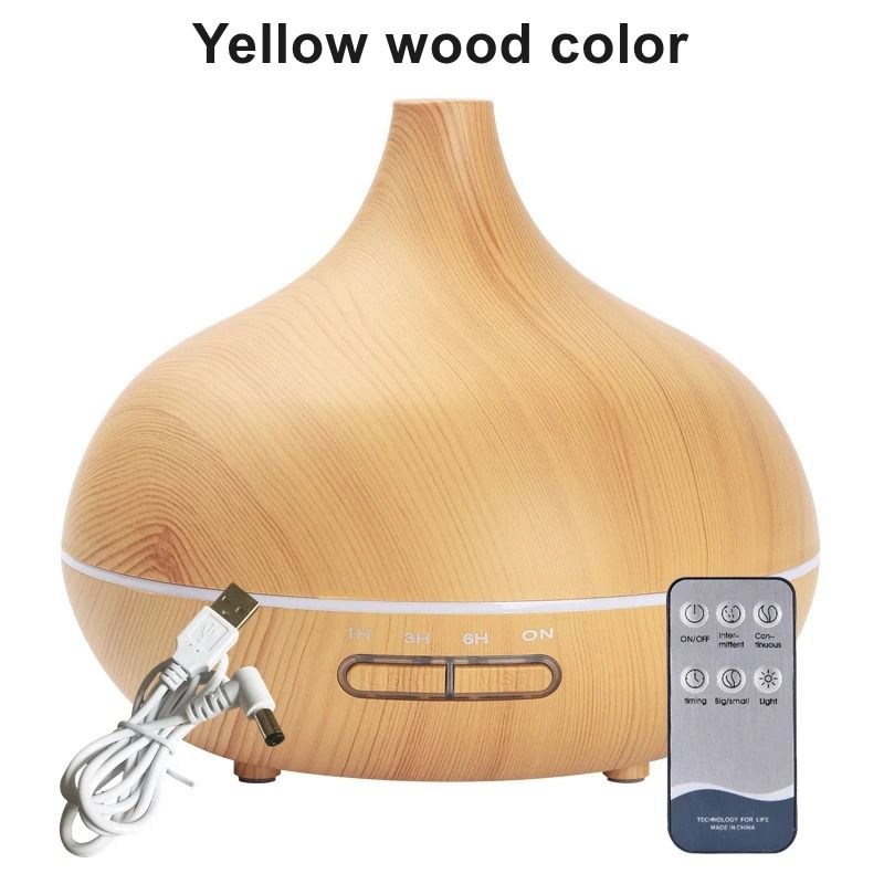 550ml Wood Color USB Aroma Diffuser With Remote And 7 Color LED Lights 7