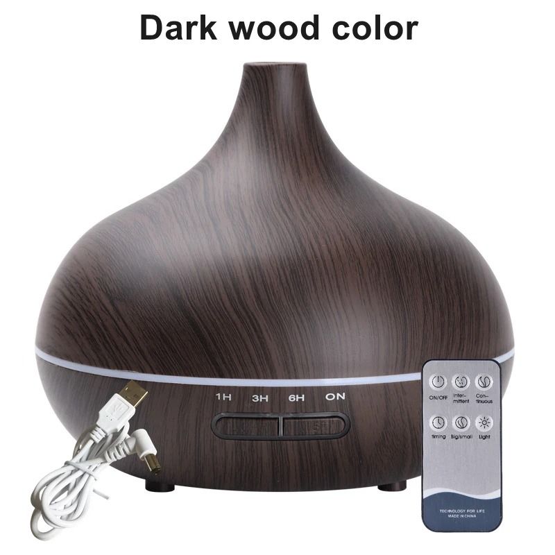 550ml Wood Color USB Aroma Diffuser With Remote And 7 Color LED Lights 8