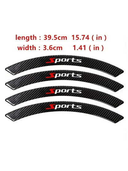 Wheel Eyebrow AntiCollision Strips Carbon Fiber Decorative AntiScratch Stickers 2