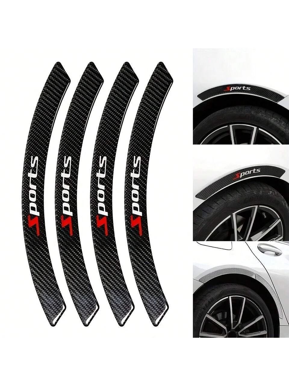 Wheel Eyebrow AntiCollision Strips Carbon Fiber Decorative AntiScratch Stickers 3