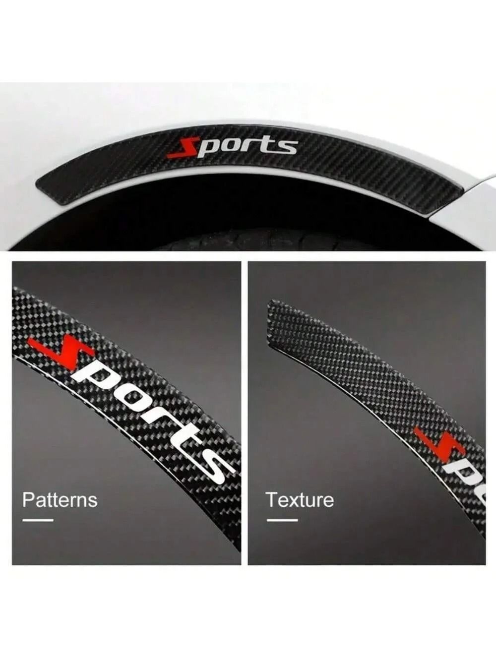 Wheel Eyebrow AntiCollision Strips Carbon Fiber Decorative AntiScratch Stickers 5