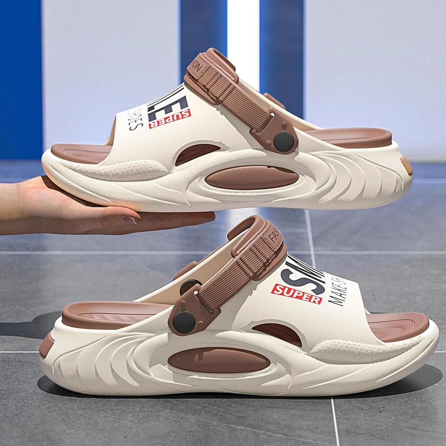 Summer and Spring Support Slides for Women and Men Cushioned Thick Sole Pain Relief Slippers
