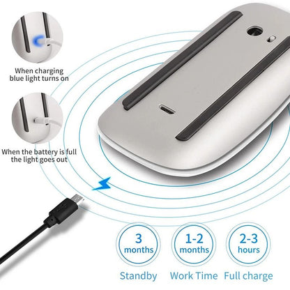 Wireless Bluetooth Magic Computer Mouse Dual Mode Silent Rechargeable Touch Slim Ergonomic Mouse 4
