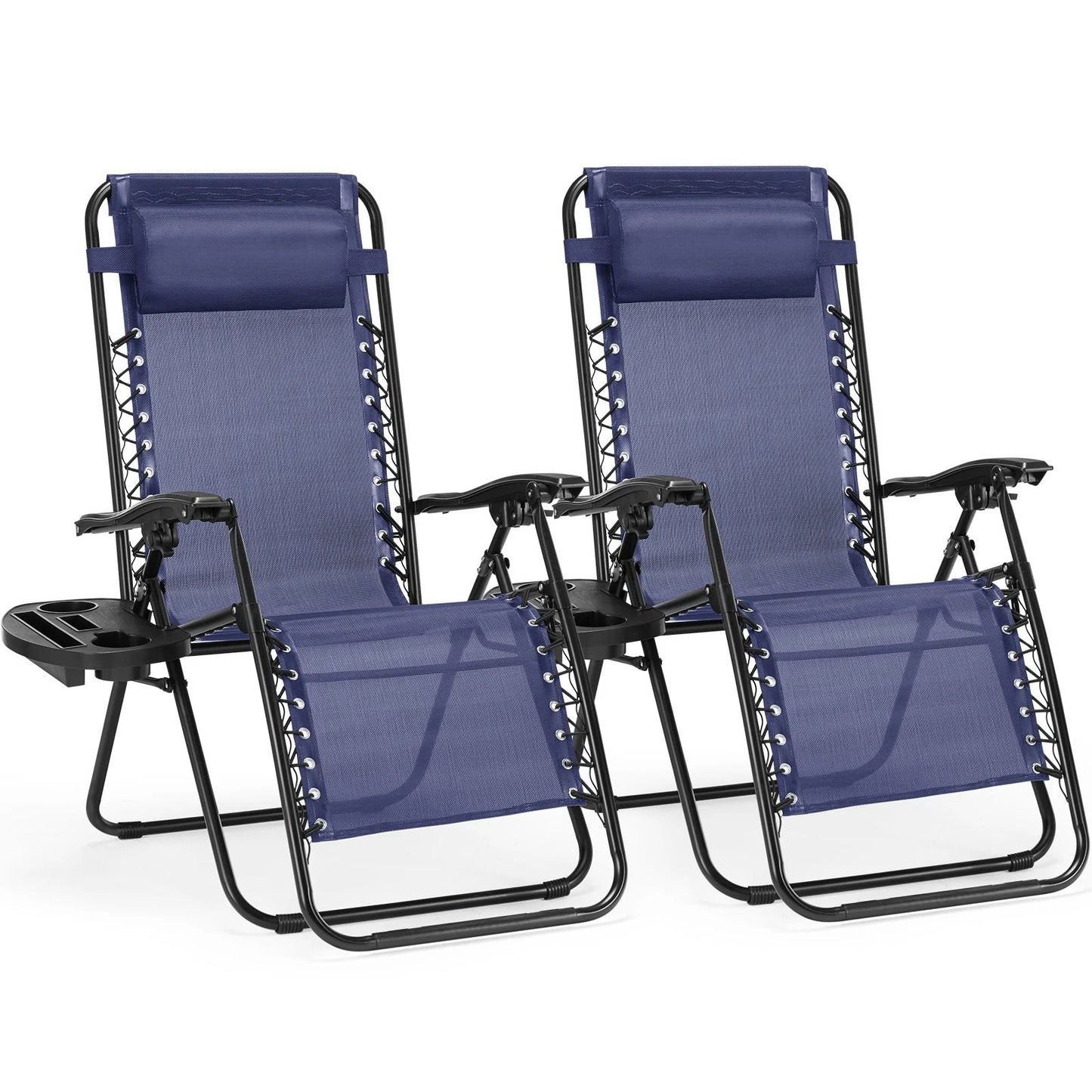 Zero Gravity Recliner Lounge Chair With Cup Holder Tray And Adjustable Pillow Portable Outdoor Pati 7