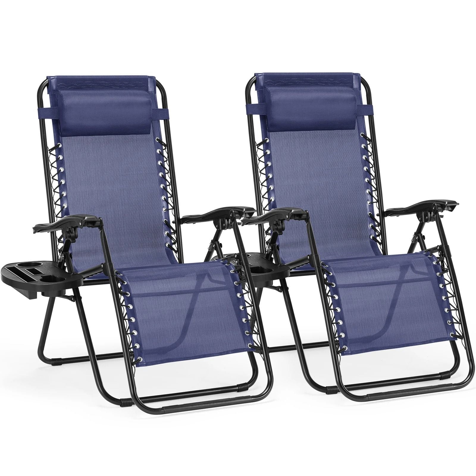 Zero Gravity Recliner Lounge Chair With Cup Holder Tray And Adjustable Pillow Portable Outdoor Pati 7