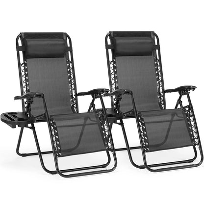 Zero Gravity Recliner Lounge Chair With Cup Holder Tray And Adjustable Pillow Portable Outdoor Pati 8