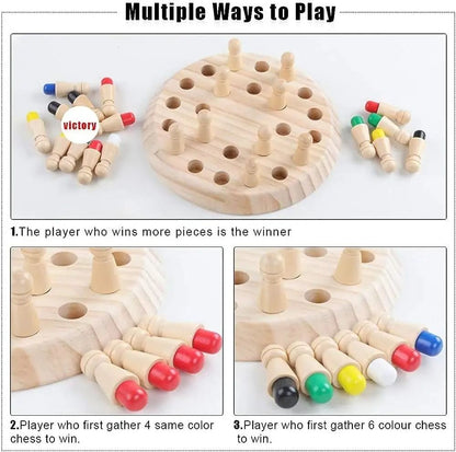 Wooden Memory Match Stick Board Game Montessori Educational Puzzle For Kids And Family 4
