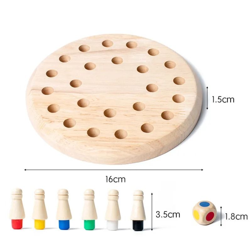 Wooden Memory Match Stick Board Game Montessori Educational Puzzle For Kids And Family 6