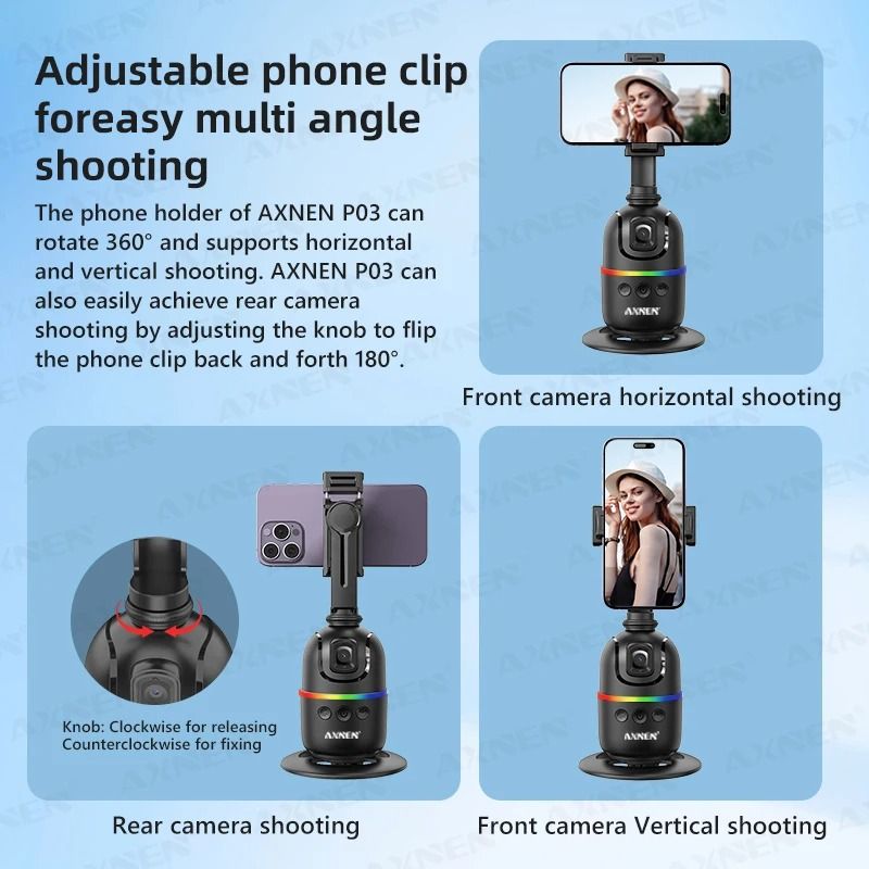 Smart Auto Face Tracking Gimbal With 360 Rotation For Smartphone And Camera 2