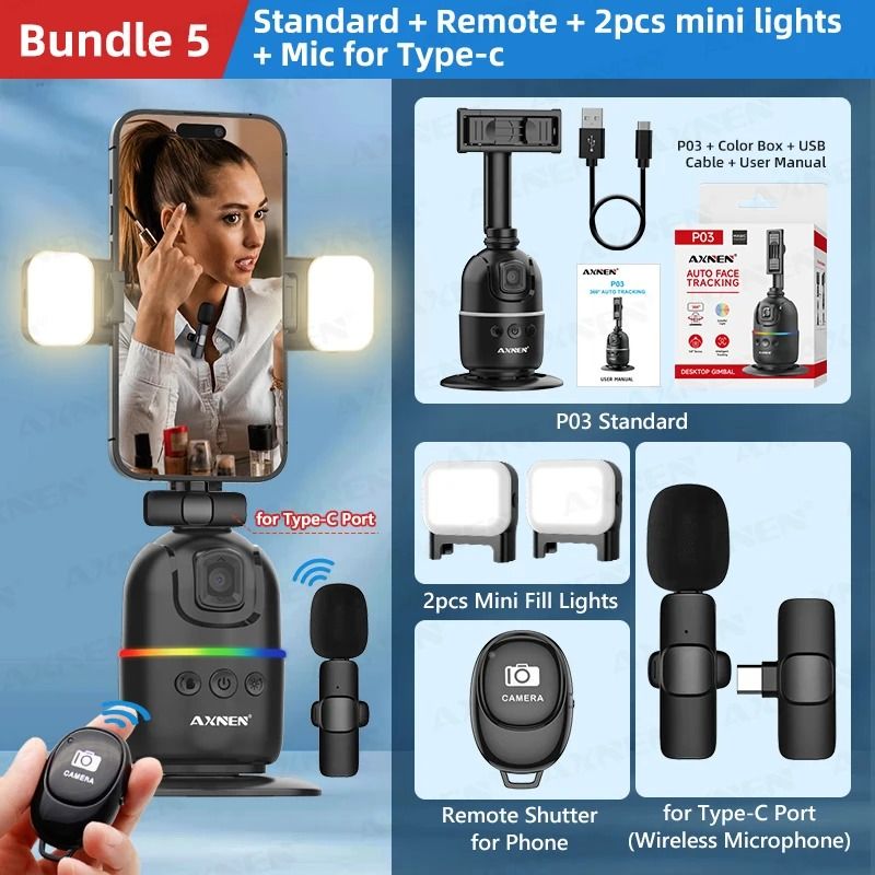 Smart Auto Face Tracking Gimbal With 360 Rotation For Smartphone And Camera 9
