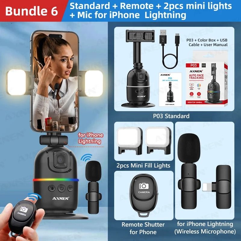 Smart Auto Face Tracking Gimbal With 360 Rotation For Smartphone And Camera 10