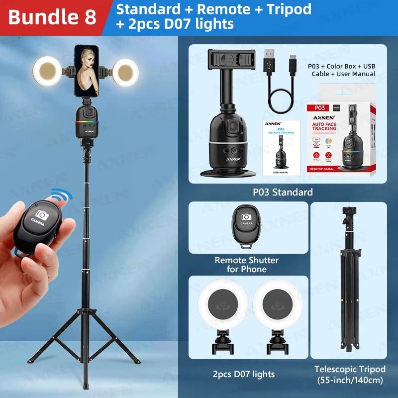 Smart Auto Face Tracking Gimbal With 360 Rotation For Smartphone And Camera 12