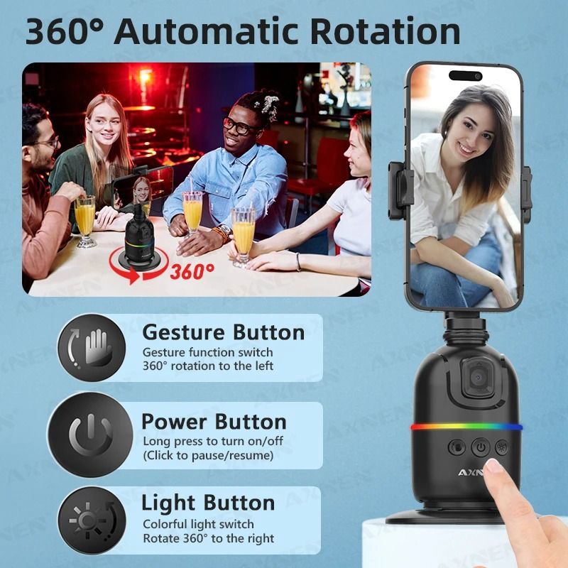 Smart Auto Face Tracking Gimbal With 360 Rotation For Smartphone And Camera 3