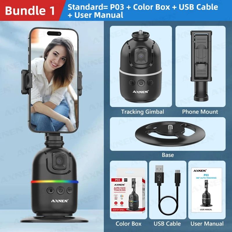 Smart Auto Face Tracking Gimbal With 360 Rotation For Smartphone And Camera 5