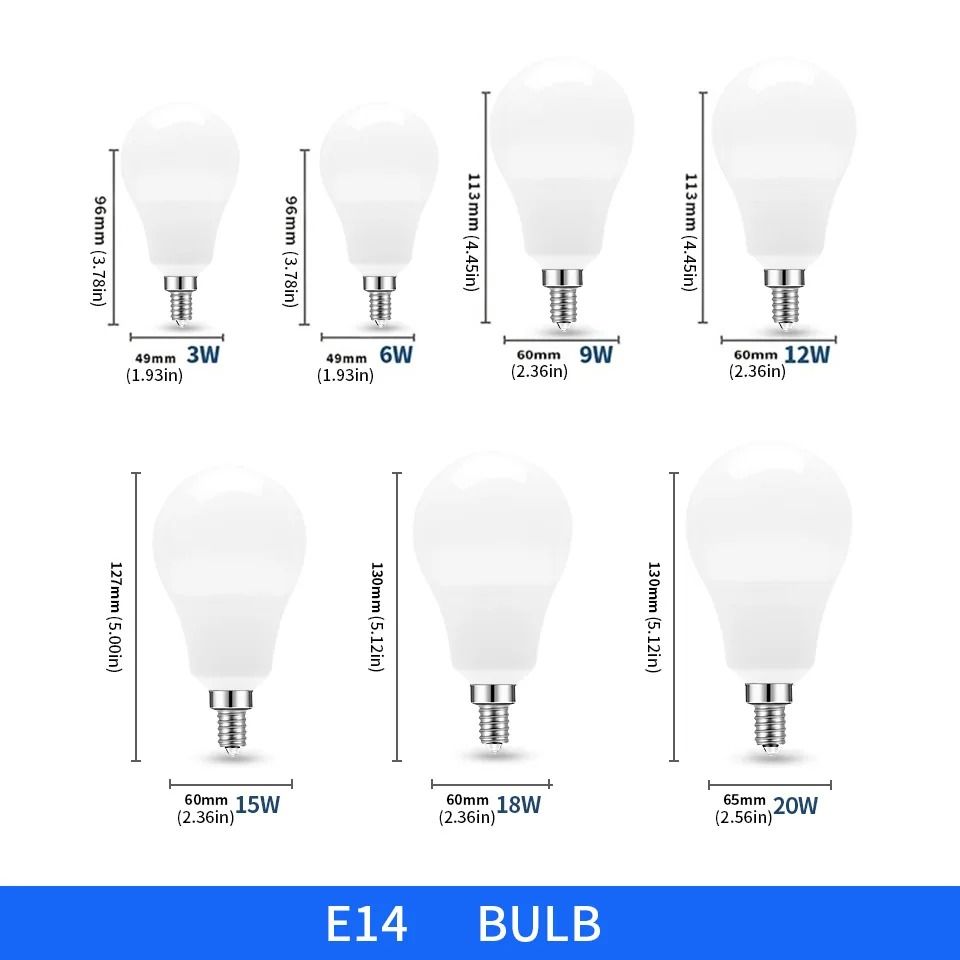 Energy Saving LED Bulb Lamps  E27 And E14 Base Options 5