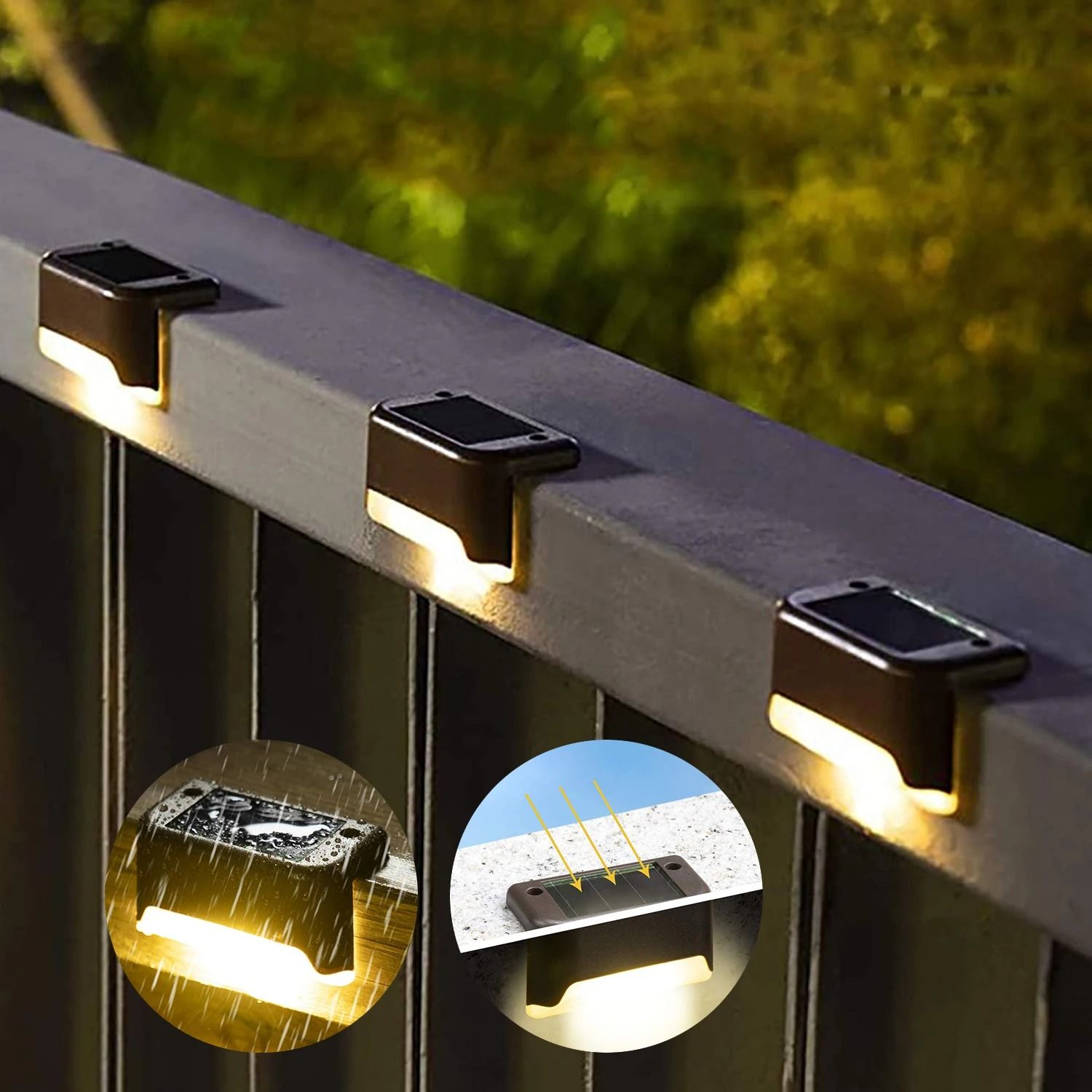Solar LED Step Lights for Outdoor Garden and Deck