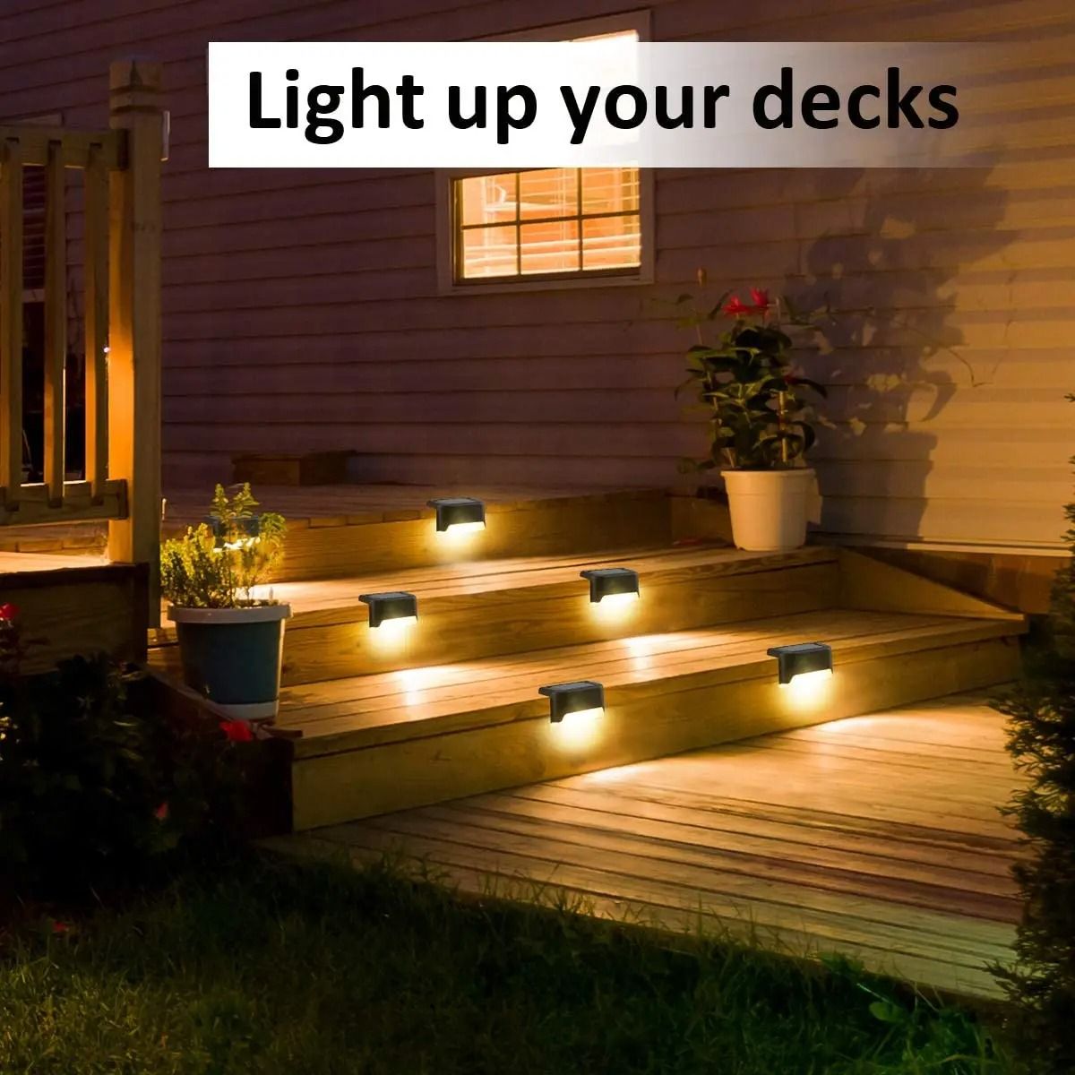 Solar LED Step Lights For Outdoor Garden And Deck 1