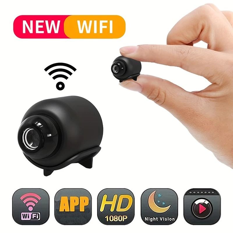 Wireless 1080p Mini Camera with Night Vision & Motion Detection