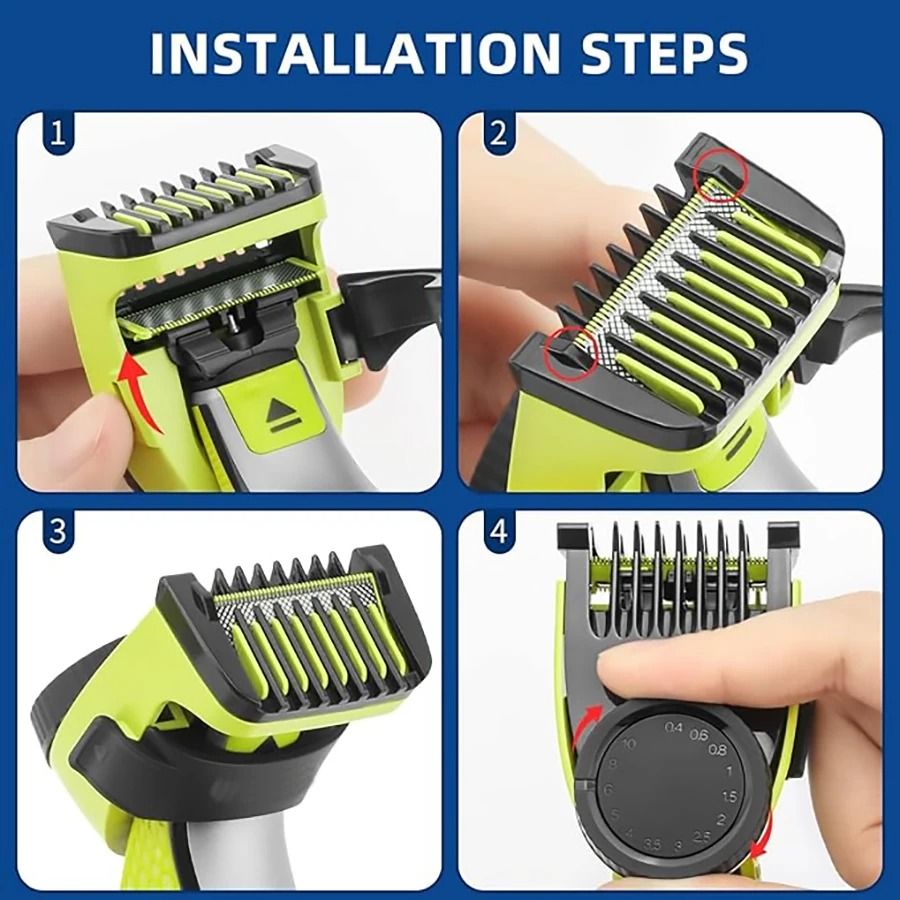 Nose Hair Trimmer Replacement Blades With Adjustable Guide Combs Compatible With One Blade QP2520 Q 3