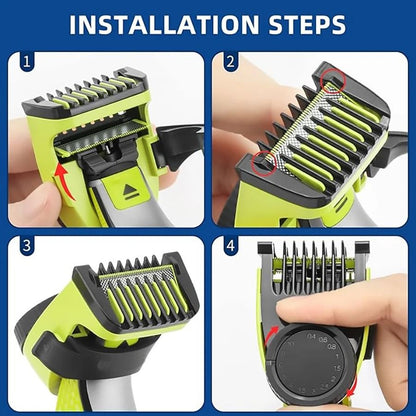 Nose Hair Trimmer Replacement Blades With Adjustable Guide Combs Compatible With One Blade QP2520 Q 3