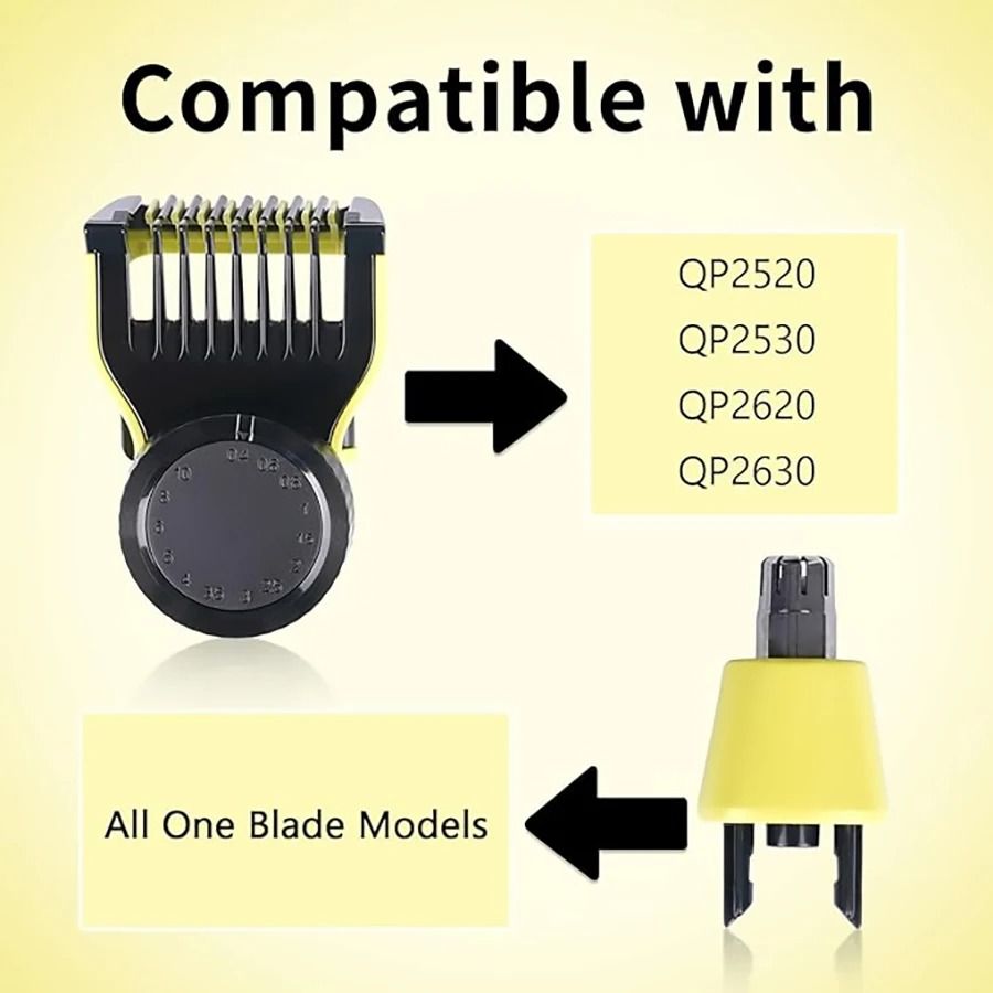 Nose Hair Trimmer Replacement Blades With Adjustable Guide Combs Compatible With One Blade QP2520 Q 5