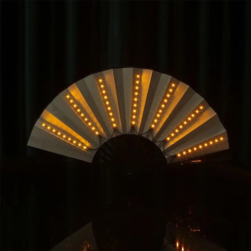 Glow Folding LED Fan Light Up Festival Party Accessory 13