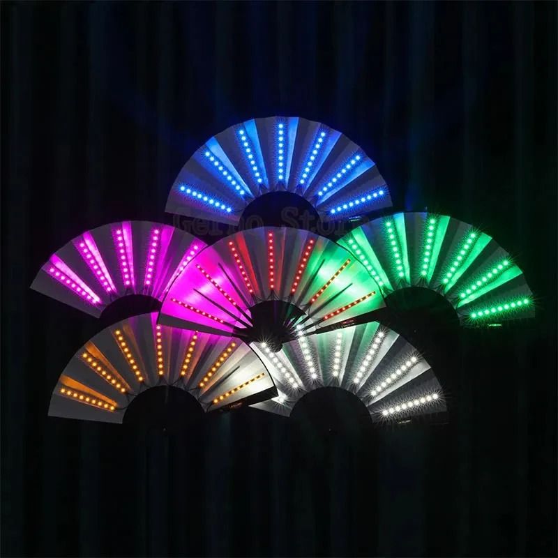 Glow Folding LED Fan Light Up Festival Party Accessory 1